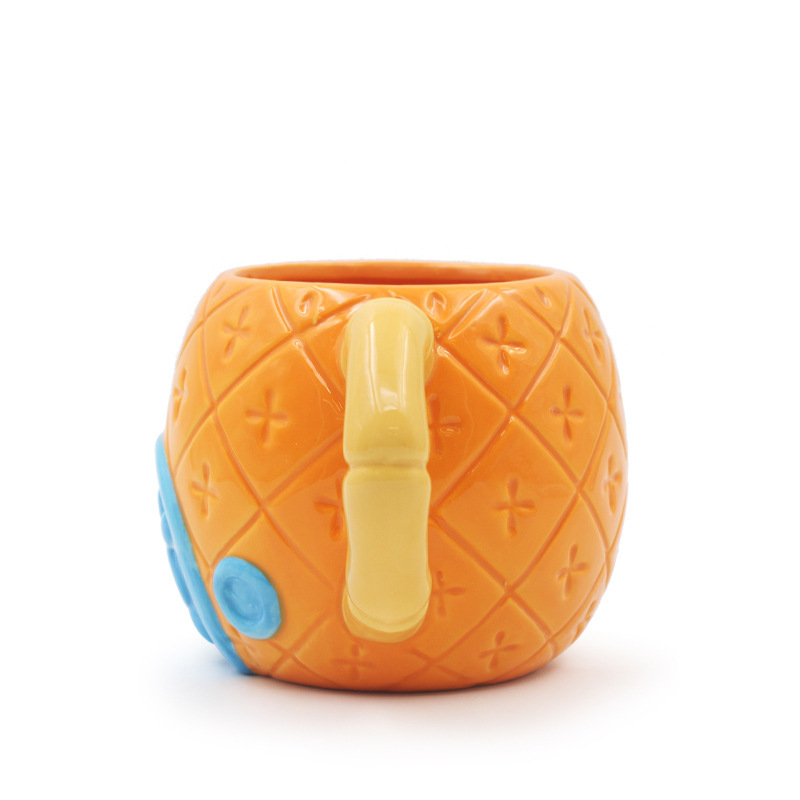 Cerámica SpongeBob piña taza de dibujos animados casa taza de agua 3D encantadora taza de marca de casa taza de agua de oficina