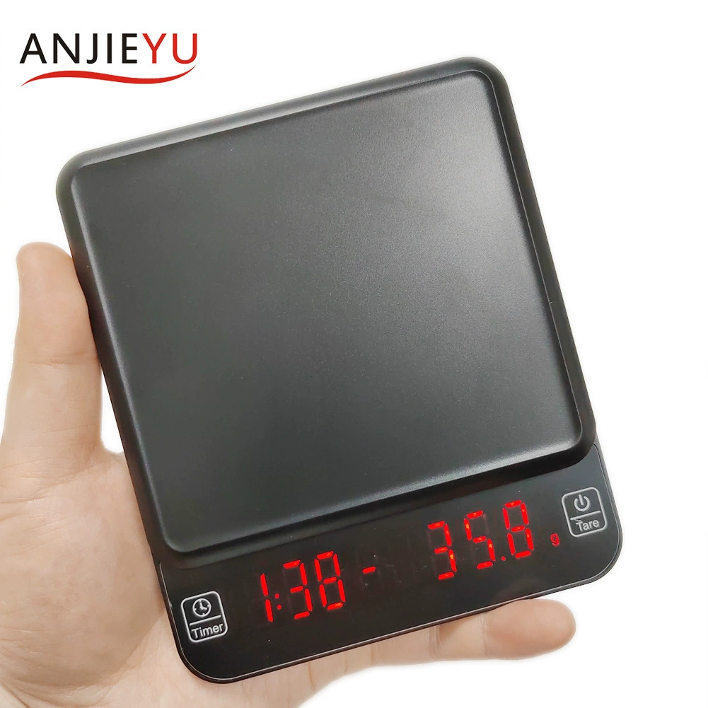 Новые электронные весы для кофе ручной заварки, компактные бытовые таймерные весы, сенсорные весы для продуктов, перезаряжаемые кухонные весы на 3 кг
