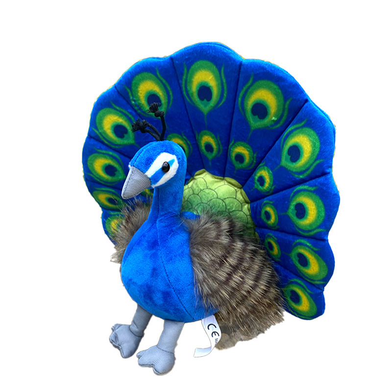 Simulación creativa de pavo real juguetes de peluche muñecas recuerdos zoológicos muñecas de tela muñecas regalos para niños al por mayor