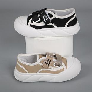 Velcro thick-soled casual shoes girls shoes new 2024 explosion all-match niche ugly cute boys bread skate shoes