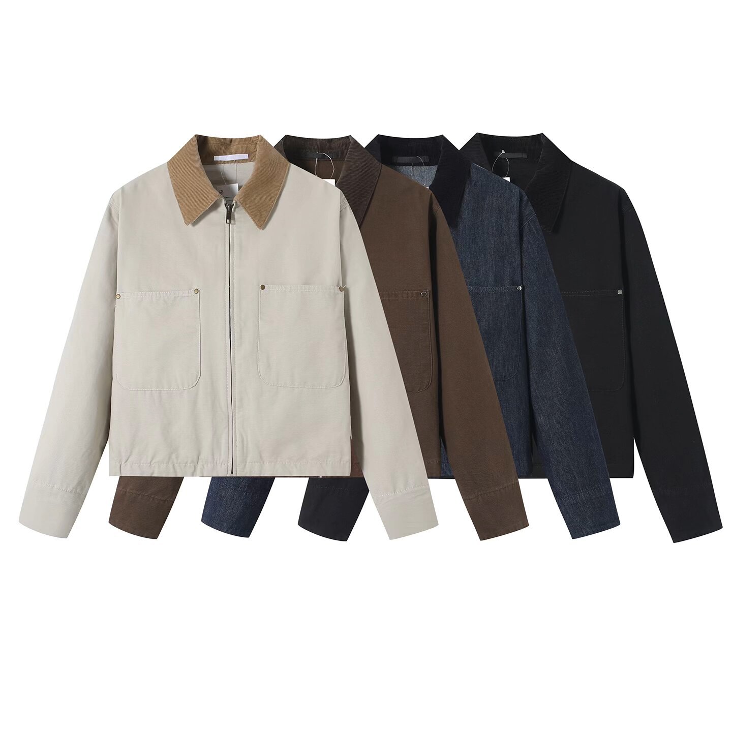 Cross-border women's clothing 2026 autumn/winter new style: fashionable casual zip-up collar fashion jacket/top/short coat