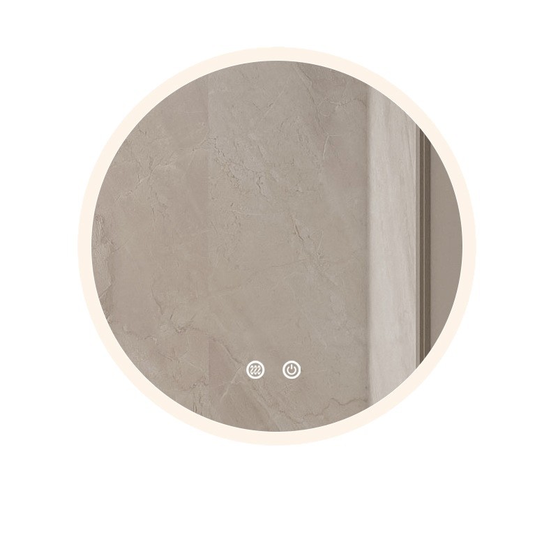 Espejo inteligente led espejo de maquillaje colgado en la pared iluminado pantalla táctil inodoro anti-fog con lámpara espejo de baño redondo espejo de baño