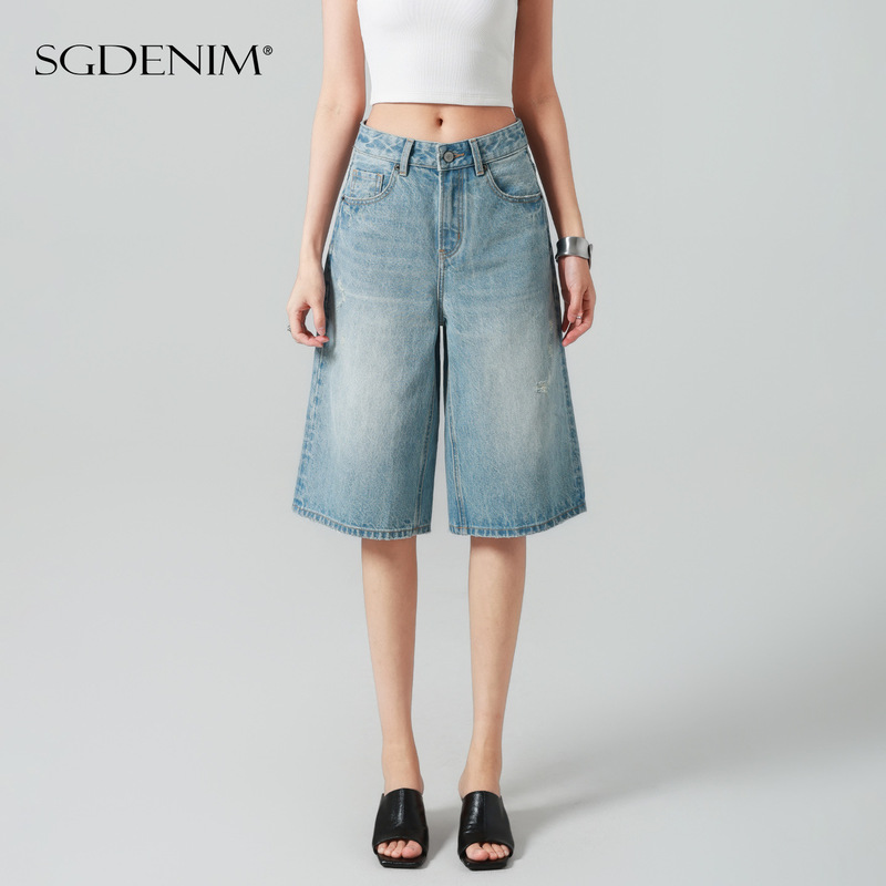 Hong Kong Style Recommendation: Women's High-Waisted Denim Shorts, Loose Straight Wide-Leg Pants, New Summer Style 26, Boyfriend Style Hong Kong Style Recommendation: Women's High-Waisted Denim Shorts, Loose Straight Wide-Leg Pants, New Summer Style 26, Boyfriend Style