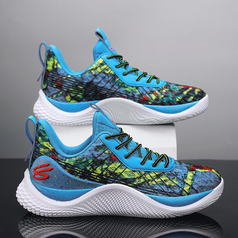 Curry 10 Generación de zapatillas de baloncesto zapatos de malla de los hombres y las mujeres Curry10 botas de combate de flujo de absorción de choque bajo-top zapatilla de deporte de combate