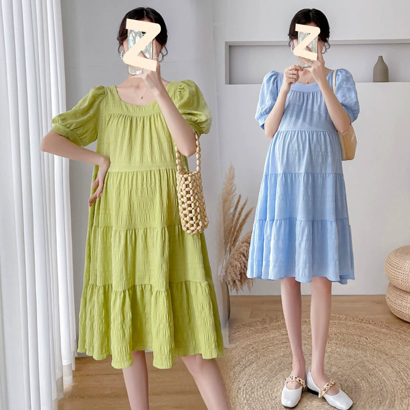 Модная летняя одежда для беременных, свежее летнее платье, юбка, корейский стиль, городской стиль, свободный крой