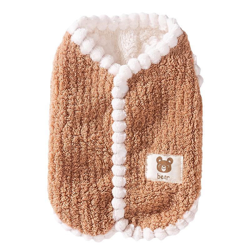 Gato otoño invierno gato sin pelo estilo coreano oso pegatinas chaleco de peluche perros dos piernas ropa de peluche mascota gato