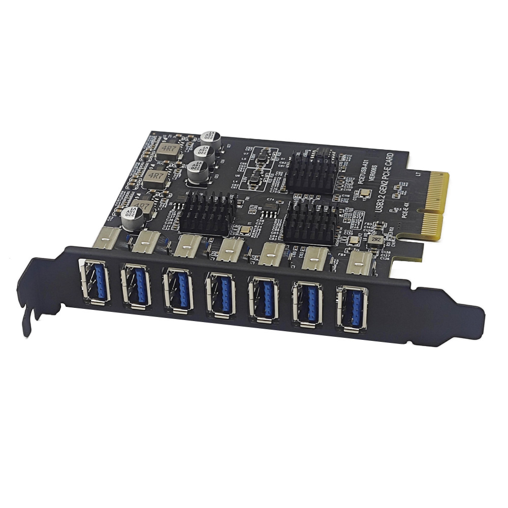 USB3.2��չ��GEN2 7�ڲ��TYPE-A��PCI-E 4X��˶ASM3142 10Gbps