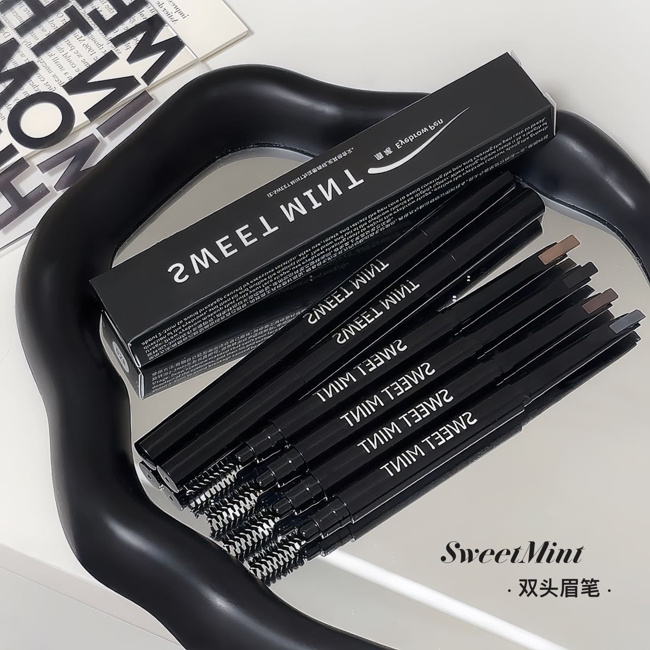 SWEET MINT Extremely Fine Double-Heeled Eyebrow Pen Waterproof Sweat-proof Long-lasting Not Easy to Sizzigzang Novice Wild Eyebrow