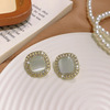 Mountain tea, mosquito coil from pearl, ear clips, advanced retro earrings, no pierced ears, high-quality style, wholesale