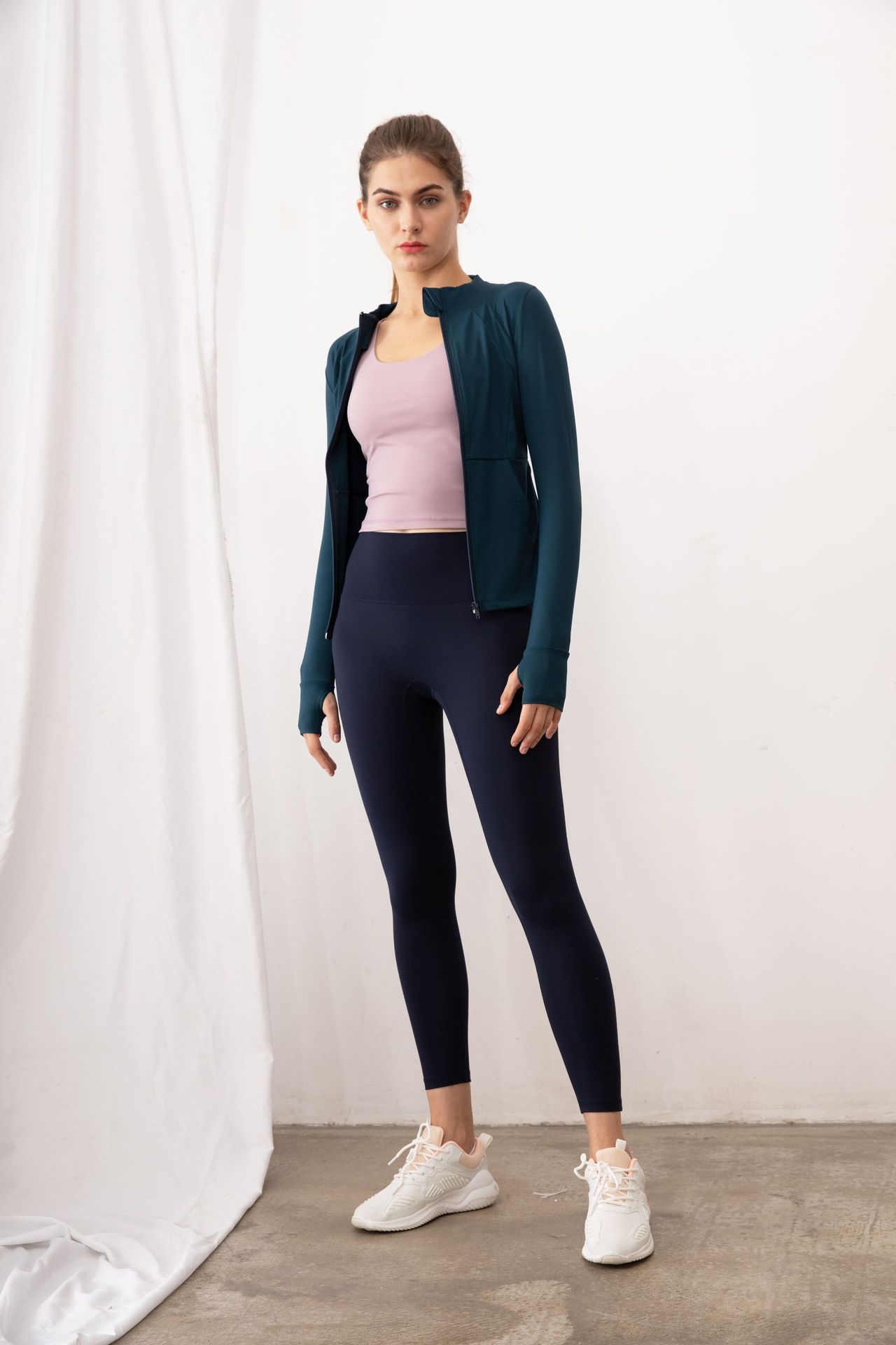 455g Weight Long Sleeve Sleeve Length Nylon, Cotton Blend Fabric Type Regular Top Length Skinny Pants, Sweatpants Pants Type Coat Tops Type Fitness, Yoga Occasion Round Neck Neckline Solid Color Pattern Simple Style, Sport Style Style Simple Style Sport Style Solid Color Nylon Cotton Blend Round Neck Tracksuit Coat Skinny Pants Sweatpants 24
