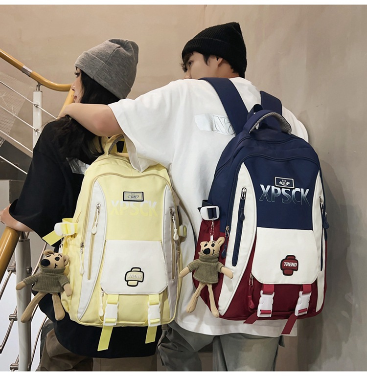 1071g Weight Polyester Lining Material Multicolor Fashion Element Zipper Closure Type Double Shoulder Straps Strap Type Functional Backpack Bags Type Casual, School Occasion Nylon Material Waterproof Function School Backpack Backpack Letter, Color Block Pattern All Seasons Season Unisex Gender Preppy Style, Streetwear Style Square Shape Unisex Nylon Letter Color Block Preppy Style Streetwear Multicolor Square Zipper Functional Backpack 18
