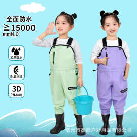 新款儿童玩水下水裤幼儿园防水衣服雨鞋雨裤抓鱼小孩赶海沙滩装备