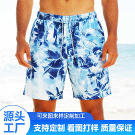 冰丝速干沙滩裤可定夏季男士宽松休闲度假短裤衩温泉男士游泳短裤
