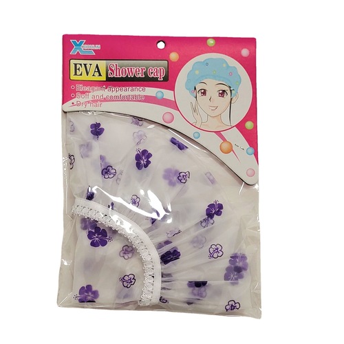 Factory Direct Sales PEVA Adult Ruffled Shower Cap Waterproof Makeup Hat Oilproof Dustproof Large Thick Cover Shower Cap