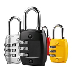 Three metal padlock gym locker password hook lock suitcase backpack zipper anti-theft password lock