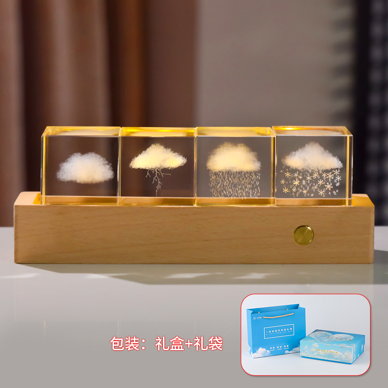 角型水晶置物小夜灯誕生日プレゼント3d内彫刻銀河太陽系創意デスクトップ水晶小夜灯|undefined