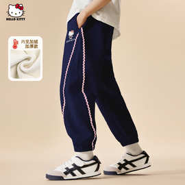 女童秋冬休闲加绒卫裤25新款加厚洋气中大童装运动裤儿童冬季批发