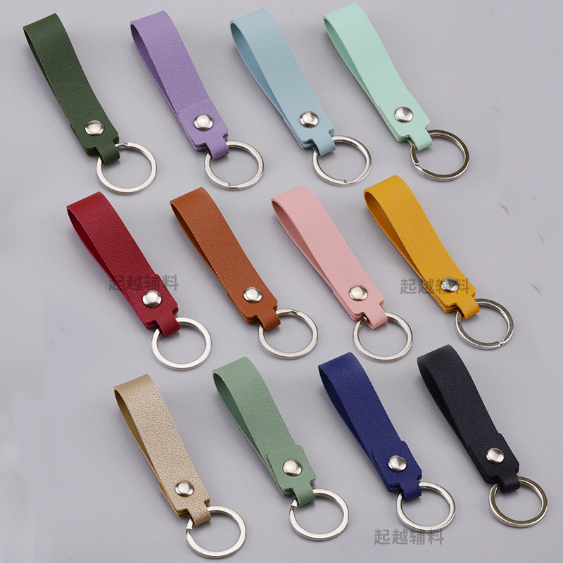 Keychain de cuero puede personalizar etiqueta de cuero PU logotipo de ropa accesorios llaveros etiqueta de cuero de moda personalizada
