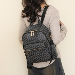 外貿雙肩包時尚女新款背包復古印花字母大容量外出旅行三用背包女