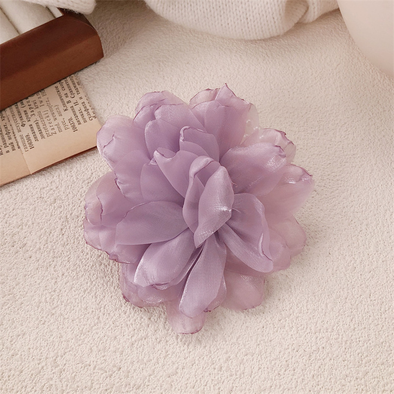 Hijo de malla forest temperamento hermosa flor anillo de cabello femenino temperamento simple cuerdas de cabello cinta de goma alta cola de caballo