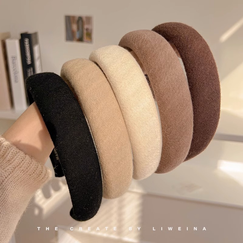 El otoño y el invierno Nueva presión elegante de lavado de pelo diadema accesorios para el cabello horquilla de las mujeres simple esponja de felpa de alta Cráneo diadema superior al por mayor