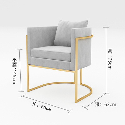 Sofá de hierro forjado nórdico lujoso asiento de tarjeta roja red salón de belleza silla de recepción casual moderna simple combinación de sofá mesa de té