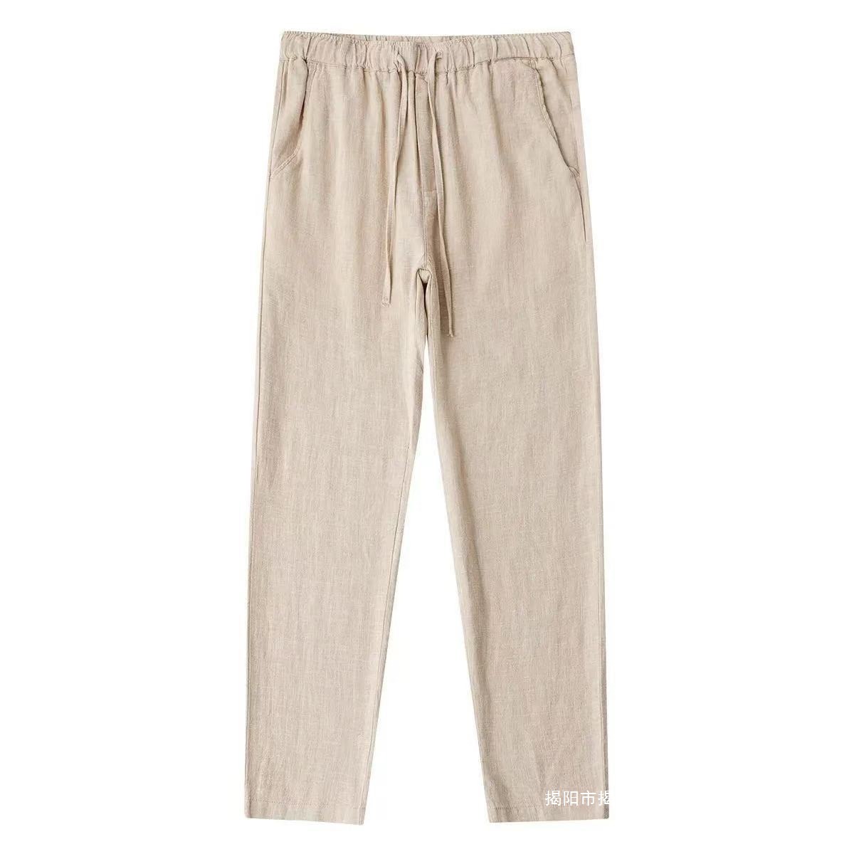 solid comfortable breathable trousers Chinese style