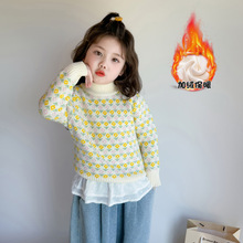 女童毛衣秋冬款2025新款高领针织衫冬季半高领加厚儿童打底衫百搭