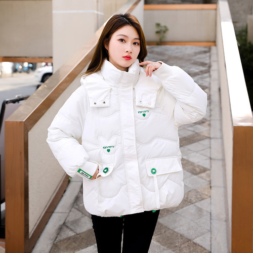 Women's Short, Loose Cotton Puffer Jacket—2024 New Arrival Autumn/Winter Cross-Border Exclusive All-Match Hooded Cotton Coat Outerwear