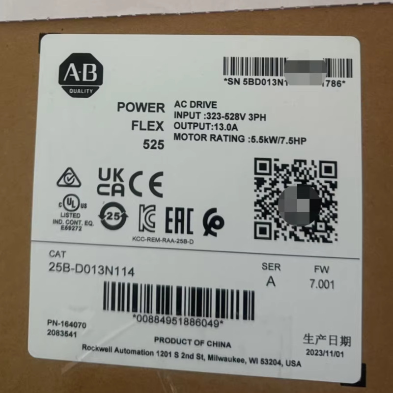 AB罗克韦尔25B-D013N114变频器 5.5KW   PowerFL ex525