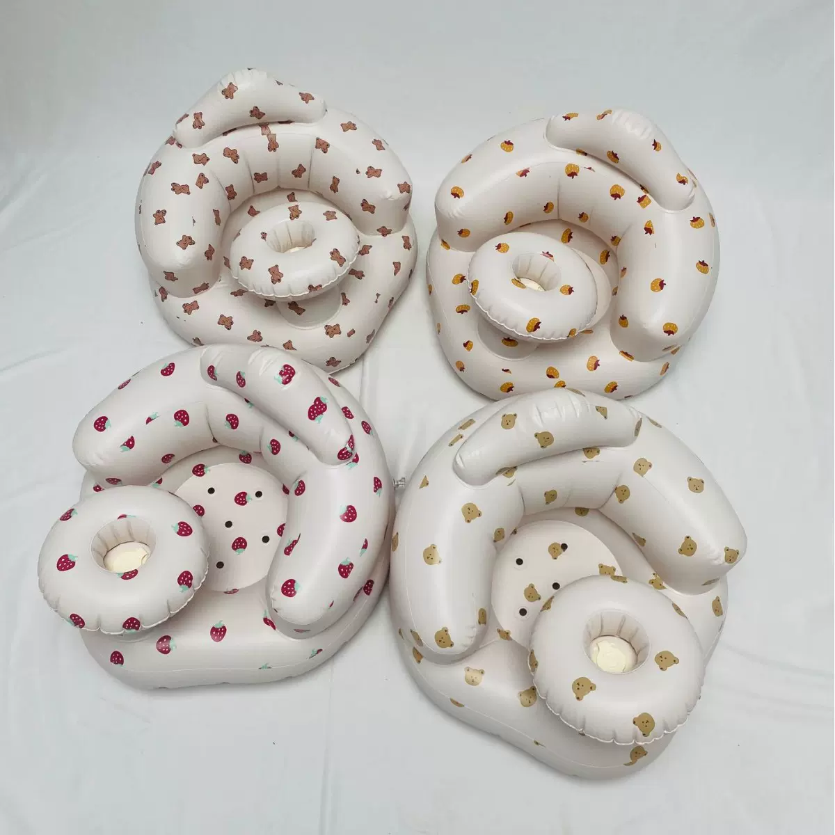 跨境带圆盘婴儿学坐椅宝宝学坐椅PVC充气座椅充气小沙发充气凳子