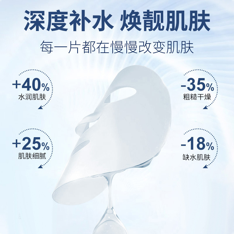 Shi Hou oligopeptide hyaluronic acid freeze-dried facial mask hydrating and moisturizing fullerene facial mask oligopeptide water-locked skin rejuvenation facial mask wholesale