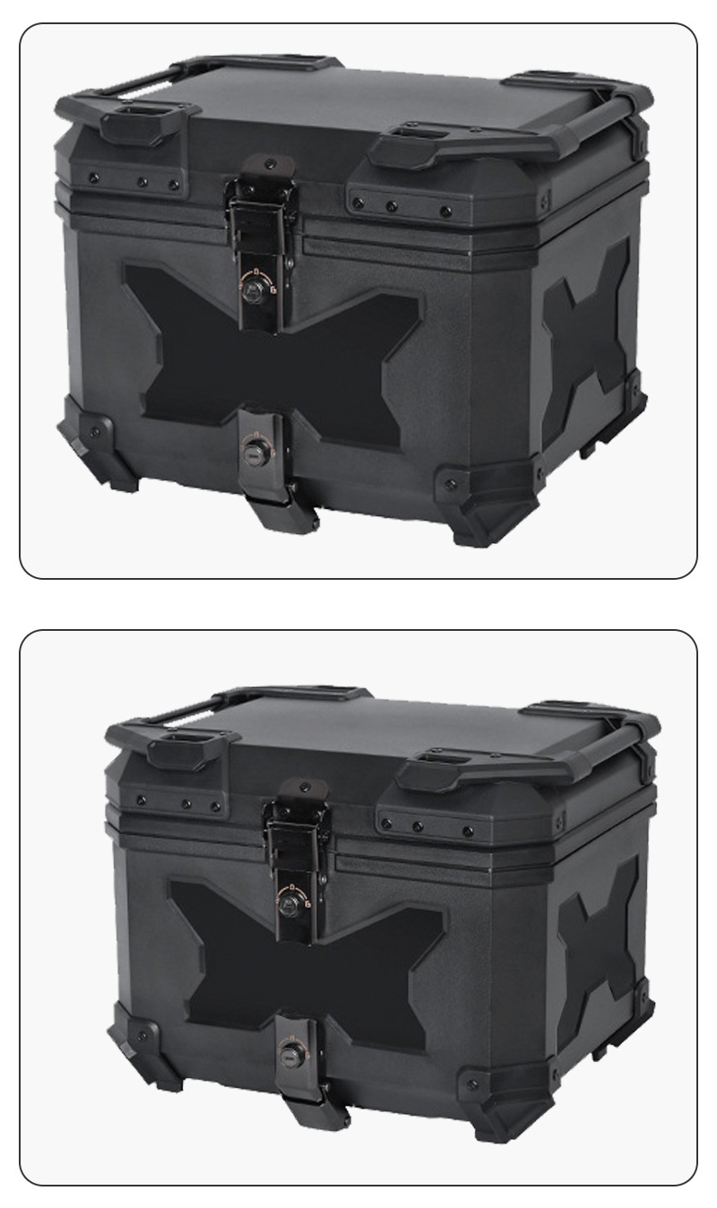Embossed 45L motorcycle ABS plastic tail box, rear trunk, universal quick-release tail box for Ninebot and other brands