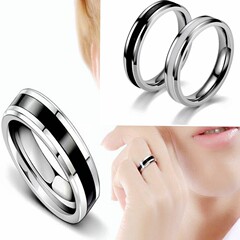 Cross-border European and American Titanium Steel Oil Droplet Ring Fashion Stainless Steel Couple Ring Korean Jewelry Wholesale