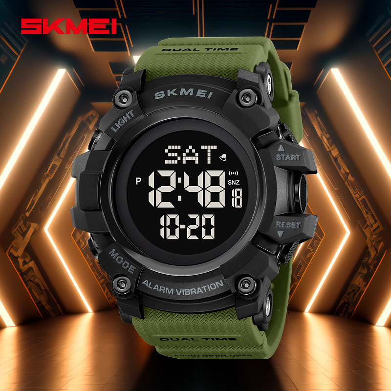 Momento hermoso reloj deportivo masculino reloj electrónico recordatorio de vibración multifuncional estudiante ocio al aire libre reloj electrónico impermeable