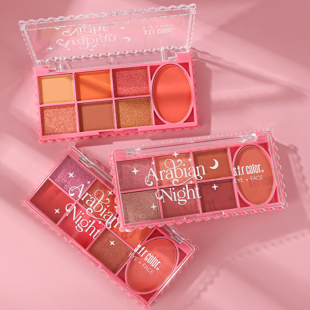 s.f.r. transfronterizo para personalizar el maquillaje del escenario fácil de colorear perlada matte eye shadow blush 2 en 1 bandeja de maquillaje
