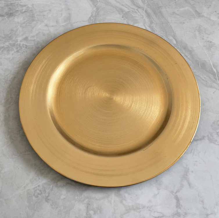 Foreign trade wedding hotel party disposable craft plate decorative plastic plate charger plate Foreign trade wedding hotel party disposable craft plate decorative plastic plate charger plate