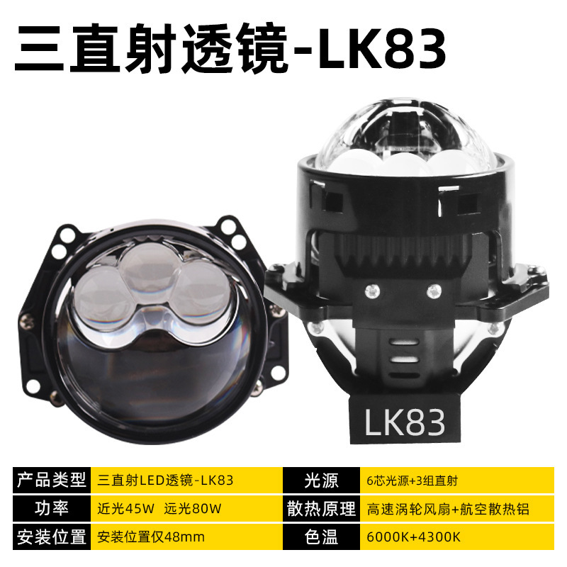三为SANVI-LK8系列方款圆款直射反射透镜远近一体LED大灯升级|undefined