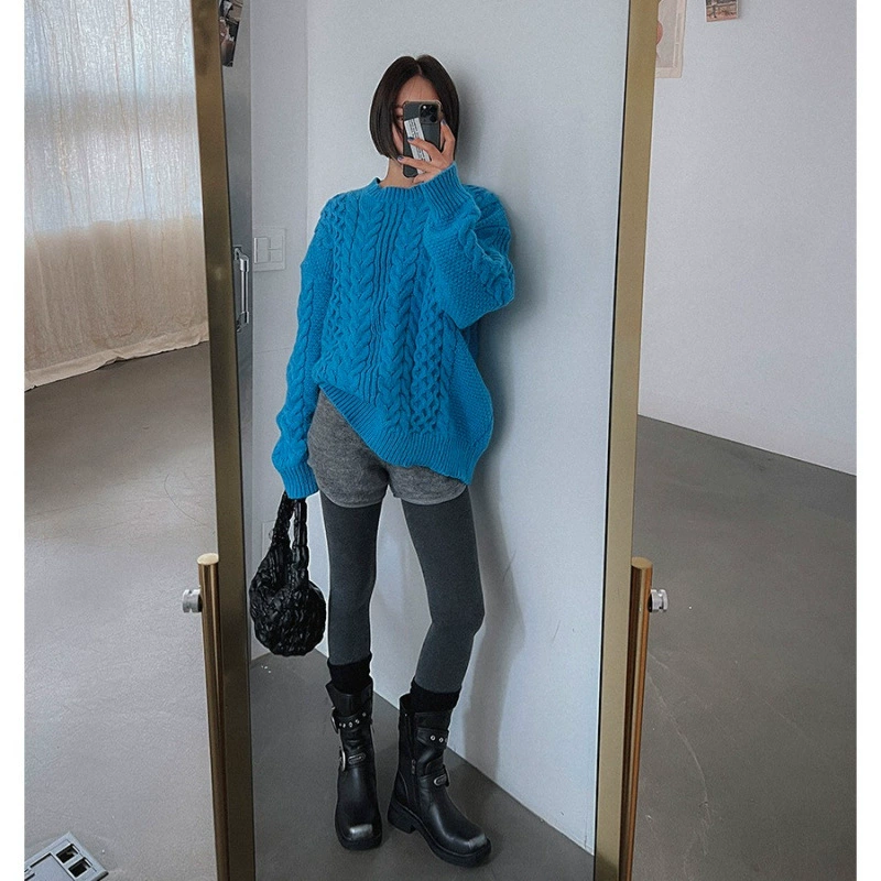 South Korean fashionable goods, solid sweater, increased thickness, plus size, mid length