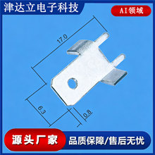 津达立6.3双翼带定位线路板插片 PCB焊板焊片 黄铜镀锡DJ6118-6.3