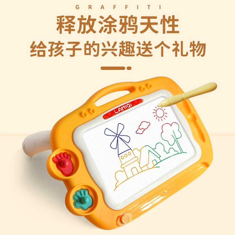 Большая магнитная доска для рисования, игрушка, граффити, 3–6 лет