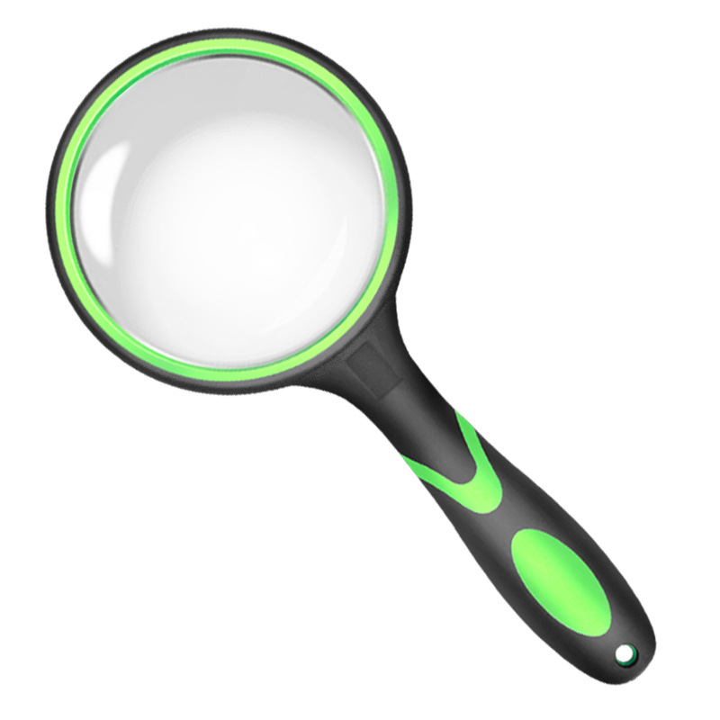 High-power anti-fall magnifying glass for the elderly reading high-definition rubber handheld repair appraisal magnifying glass for children and students wholesale