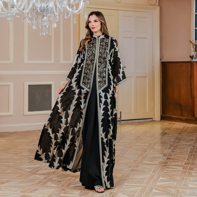 In-Stock Heavy-Duty Mesh Embroidery Dress Factory Wholesale New Party Dress Elegant Gown Women's Robe In-Stock Heavy-Duty Mesh Embroidery Dress Factory Wholesale New Party Dress Elegant Gown Women's Robe