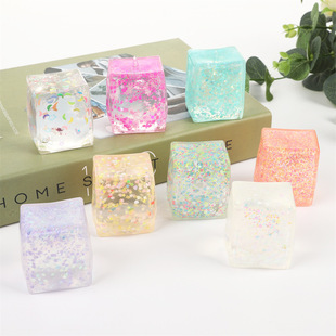Cross-Border New Product Ice Cube Maltose Squishy Toy Stress Relief Slow Rebound Decompression In-Stock Wholesale Stress Relief