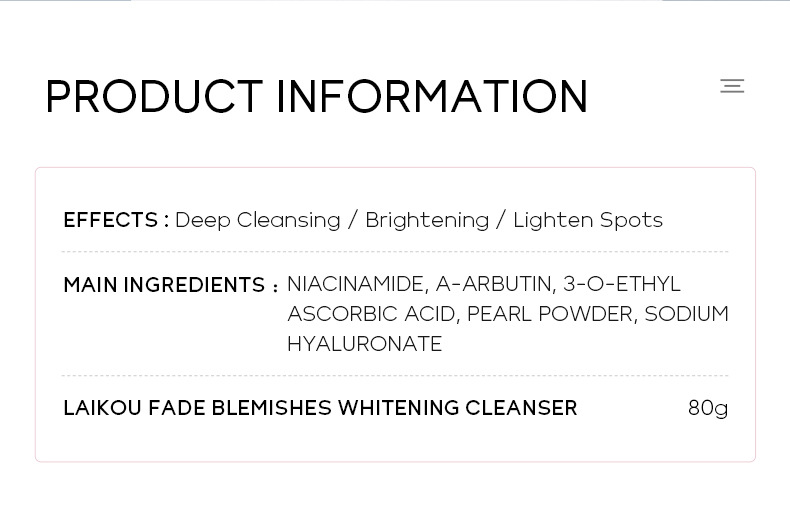 LAIKOU Niacinamide Facial Cleanser 80g, Facial Cleanser, Facial Cream Foam, Cleansing and skin care Cosmetics manufacturer undefined