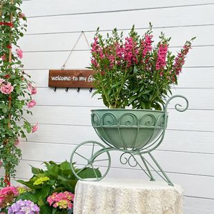 Flower Pot Outdoor Iron Courtyard Trolley Garden Outdoor Terrace Balcony Flower Rack Creative Decorative Fleshy Flower