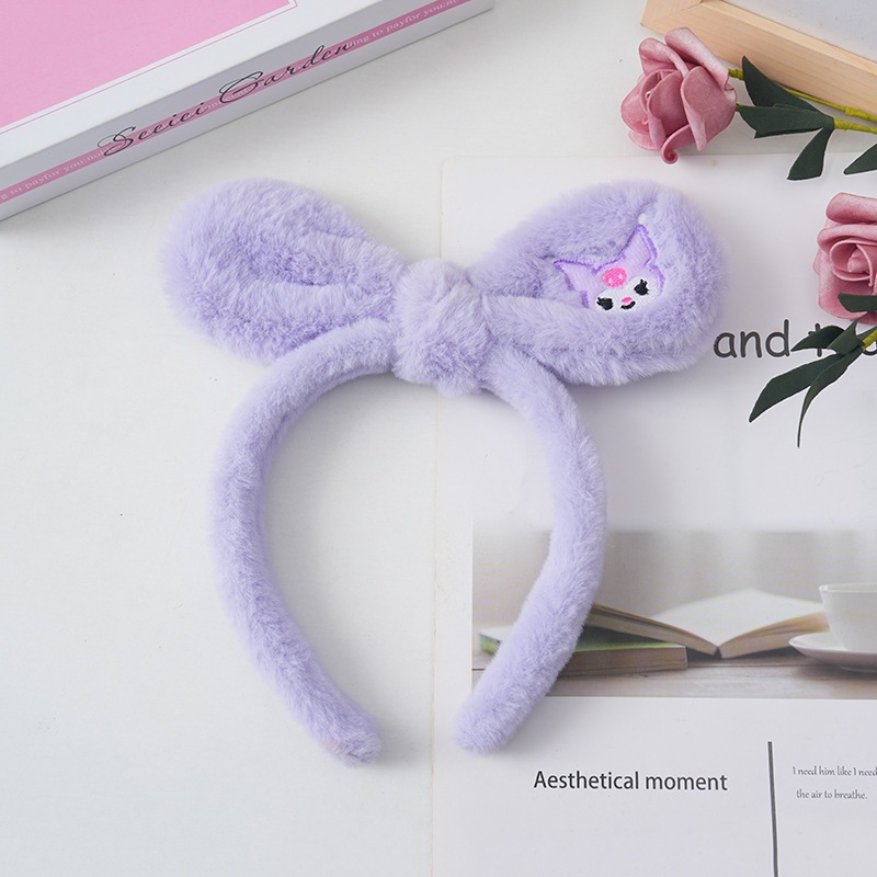 Linda diadema de perro de laurel de laurel de dibujos animados lindo diadema de esponja tridimensional Sanrio diadema de lavado de cara para niños tocado de presión de cabello al por mayor