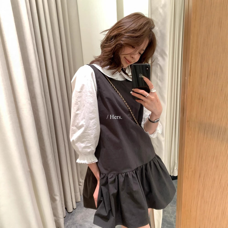 Hers One Spoon of Sweetness 26Th Spring Collection Simple Daily Commuting Bow Embroidery Doll Collar Long Sleeve Shirt for Women Hers One Spoon of Sweetness 26Th Spring Collection Simple Daily Commuting Bow Embroidery Doll Collar Long Sleeve Shirt for Women