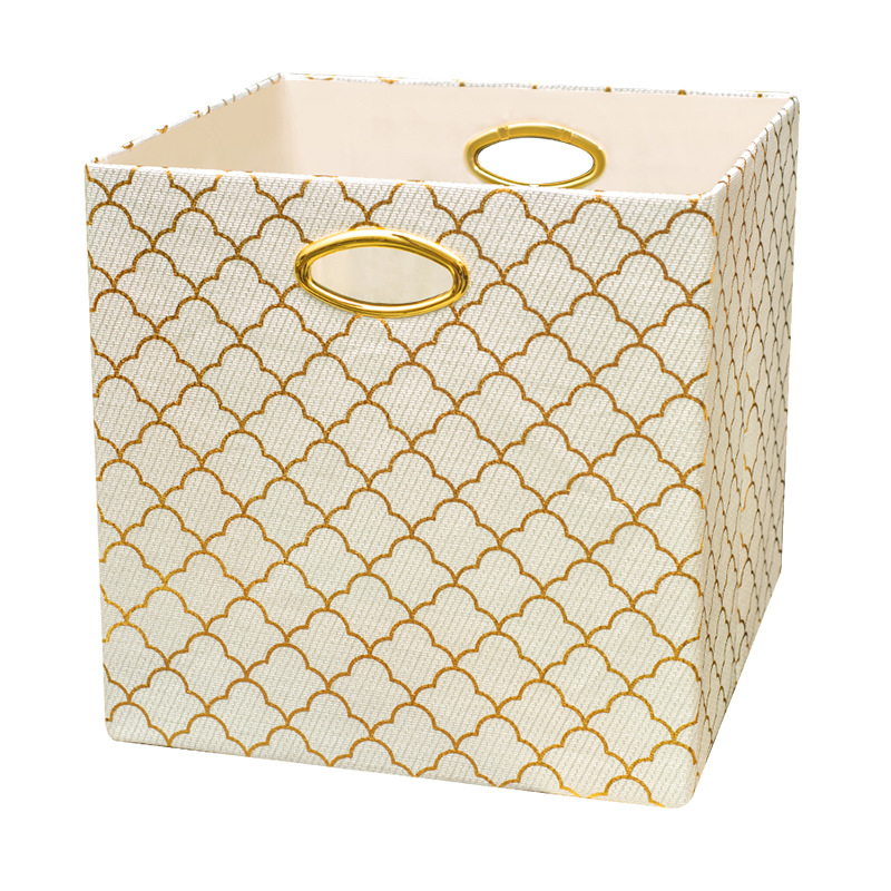 大号双盖衣物收纳盒布艺有盖可折叠内衣裤衣服桌面收纳整理储物箱