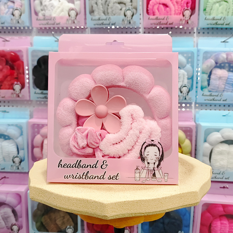 Nueva esponja de lavado de cara de Amazon, diadema de nubes, maquillaje de belleza, diadema de todo fósforo, diadema, horquilla, juego de caja de regalo